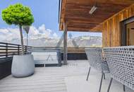 Penthouse mit Dachterrasse &amp; Whirlpool in zentraler und pistennaher Lage mit Kaiser- &amp; Hornblick