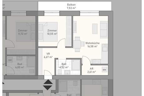 Wohnen im grünen mit Bergblick H1, Wohnung-kauf, 164.000,€, 5152 Salzburg-Umgebung