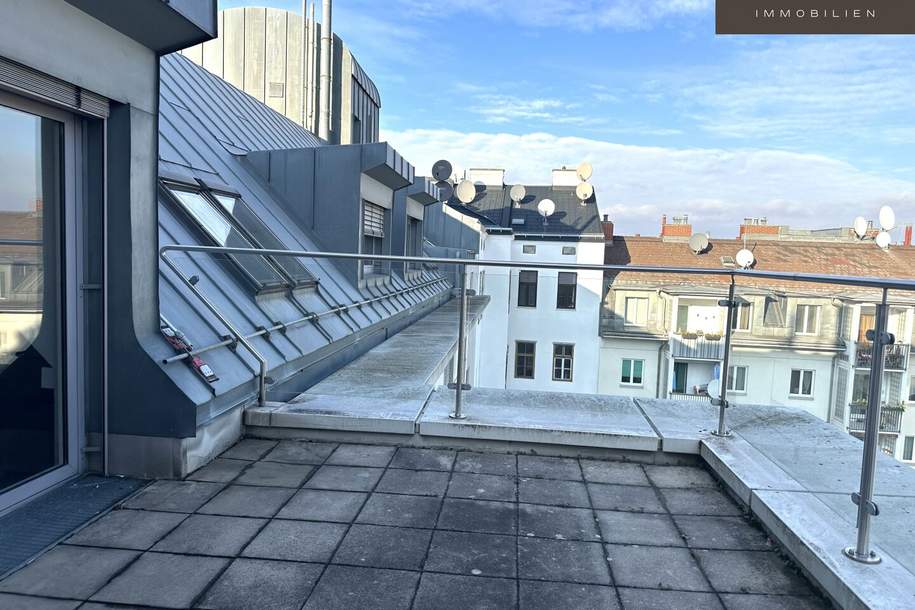 + + + DACHGESCHOSS-BÜRO mit Terrasse + + + unmittelbare U-Bahn-Nähe + + +, Gewerbeobjekt-miete, 2.462,50,€, 1120 Wien 12., Meidling