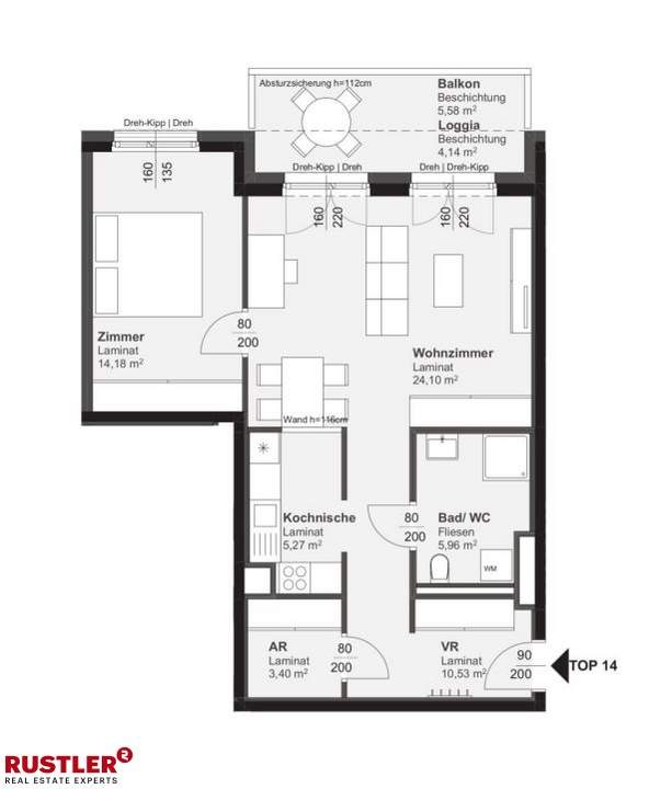 Mit WESTBALKON | 2-Zimmerwohnung inklusive Abendsonne
