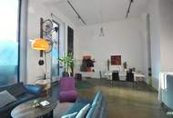 Flexibel gestaltbares Büro mit großen Glasfronten am Donaukanal