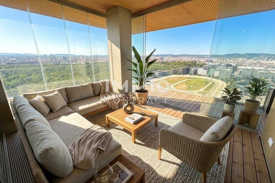 Spektakulärer Weitblick auf Prater und Donau – Eckwohnung mit Wintergarten und Terrassen im 25. Stock, Wohnung-kauf, 2.690.000,€, 1020 Wien 2., Leopoldstadt