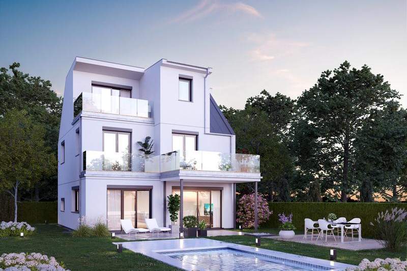 Einfamilienhaus direkt an der Alten Donau nahe Große Bucht | Erstbezug, Haus-kauf, 3.144.900,€, 1220 Wien 22., Donaustadt