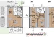 Hell, modern, Erstbezug: Mietkauf Doppelhaushälfte in familiärer Anlage