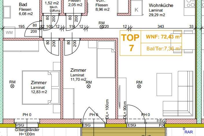 Erstbezug 3 Zimmer Warm mit Balkon, inkl. BK und 2 PKW-Stellplätzen, Wohnung-miete, 950,00,€, 2424 Neusiedl am See