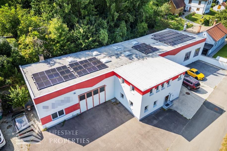 Attraktives Gewerbejuwel: Lagerhalle + Büroflächen mit Photovoltaik direkt am Bahnhof, Gewerbeobjekt-miete, 2.083,33,€, 3571 Horn