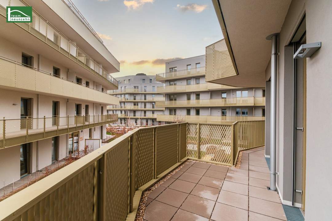 Geräumige 2.Zimmer im "grünen Hirschfeld" - Provisionsfreier Erstbezug mit Balkon und hervorragender Ausstattung!
