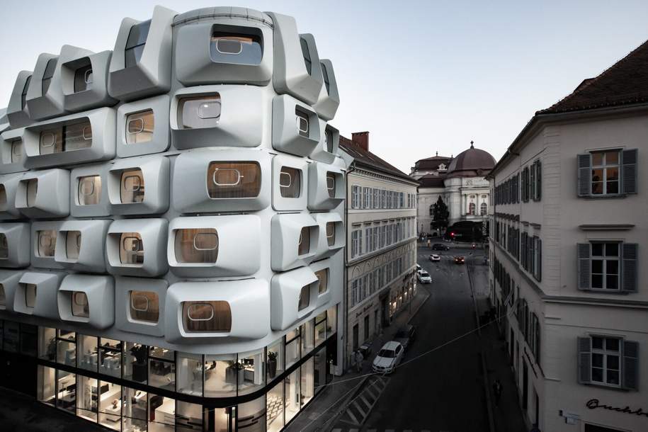 Exklusive Geschäftsfläche zur Miete in Grazer Altstadt – Architektonischer Leuchtturm von Zaha Hadid, Gewerbeobjekt-miete, 3.705,57,€, 8010 Graz(Stadt)