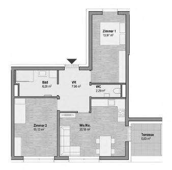 Top 08 A - Leben in Geidorf - 52,43m² Wfl mit 5m² Terrasse SW - Provisionsfrei !!