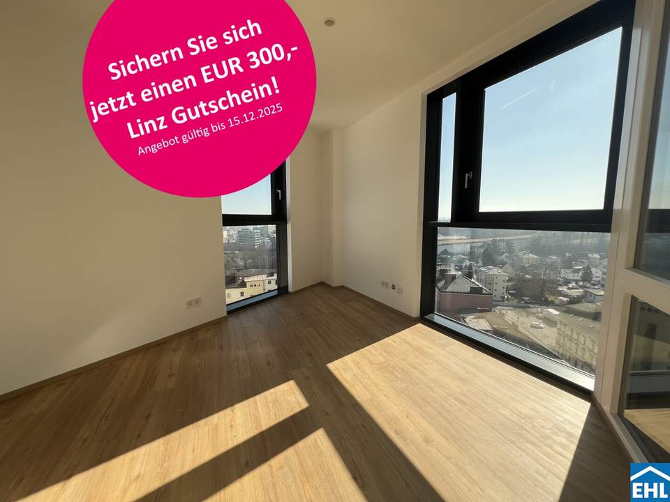 **Jetzt 300 EUR Linz Gutschein sichern!** 3-Zimmer-Erstbezugswohnung mit Einbauküche