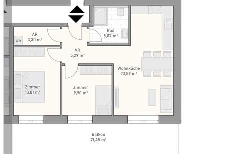 Wohnen im grünen mit Bergblick H1, Wohnung-kauf, 244.000,€, 5152 Salzburg-Umgebung