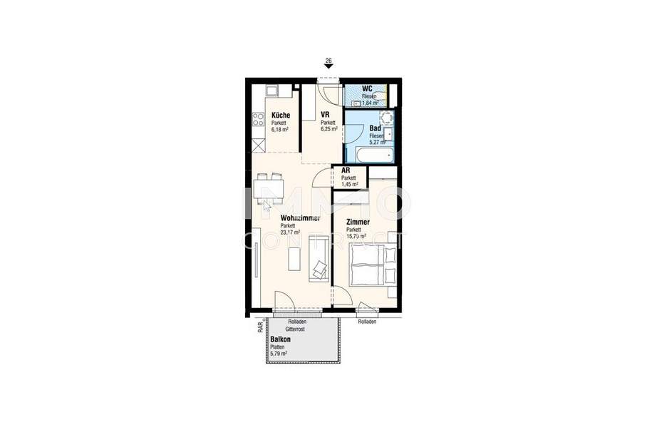 kompakte Single Pärchenwohnung, Wohnung-kauf, 280.000,€, 2326 Bruck an der Leitha