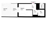 1-Zimmer-Gartenwohnung inkl hochwertiger Markenküche mit Geschirrspüler und Mikrowelle und Kellerabteil / ALF44 Top 2-02