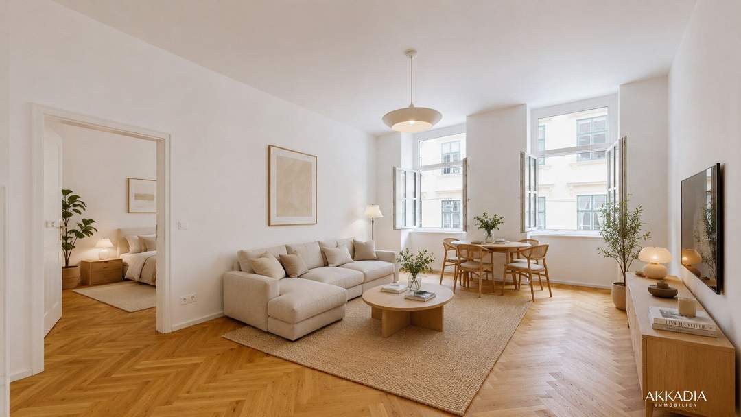 Wiener Altbau mit Charakter: Stuck, Walk-in-Bad &amp; grüne Wohnstraße