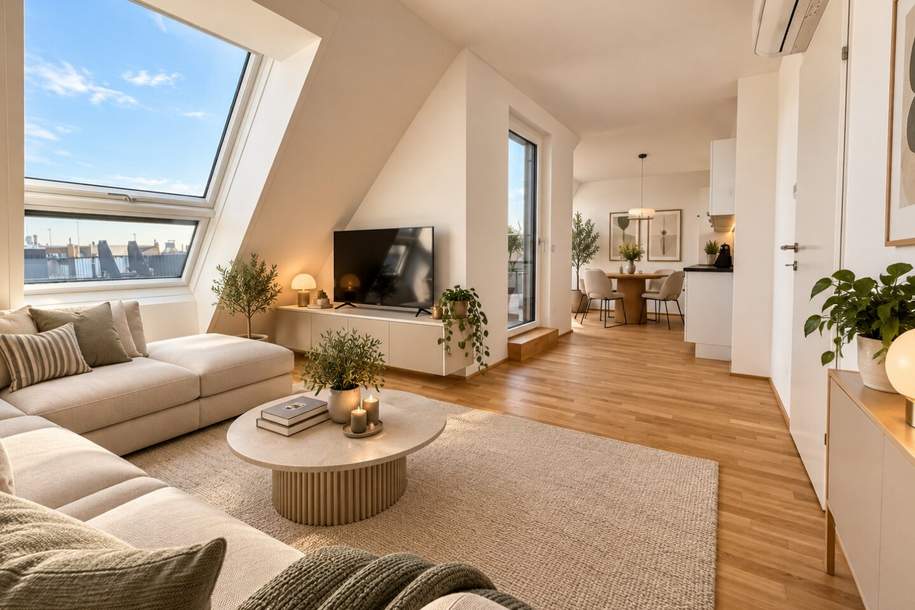Terrassentraum im Dachgeschoss – 3 Zimmer mit großzügigen Freiflächen, Wohnung-miete, 1.425,47,€, 1230 Wien 23., Liesing