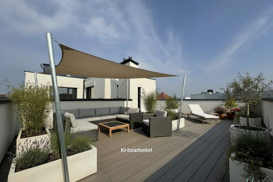 EINSTÜCK HIMMEL NUR FÜR SIE - 60 m2 uneinsichtiger Dachterrasse - Wohnküche, 3 Schlafzimmer, 2 Bäder, WC auf 2 Ebenen - FBH, Solaranlage und Wärmepumpe, Wohnung-kauf, 718.833,€, 1220 Wien 22., Donaustadt