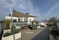 EINSTÜCK HIMMEL NUR FÜR SIE - 60 m2 uneinsichtiger Dachterrasse - Wohnküche, 3 Schlafzimmer, 2 Bäder, WC auf 2 Ebenen - FBH, Solaranlage und Wärmepumpe