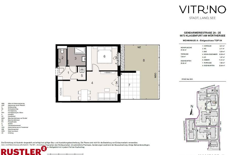 V I T R I N O - Stadt, Land, See NEUBAU, Wohnung-miete, 934,21,€, 9020 Klagenfurt(Stadt)