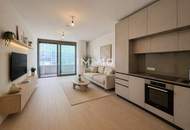 Fantastischer Erstbezug mit durchdachtem Grundriss, Balkon und Sonnenuntergang (Doorman, Gym, Pool, Lounges)