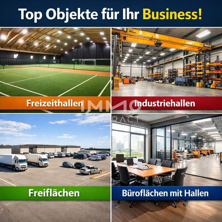 OFF MARKETS I Freizeithallen I Seminar- und Büroflächen I Lagerhallen I Industrie I Gewerbeflächen in optimale Lagen