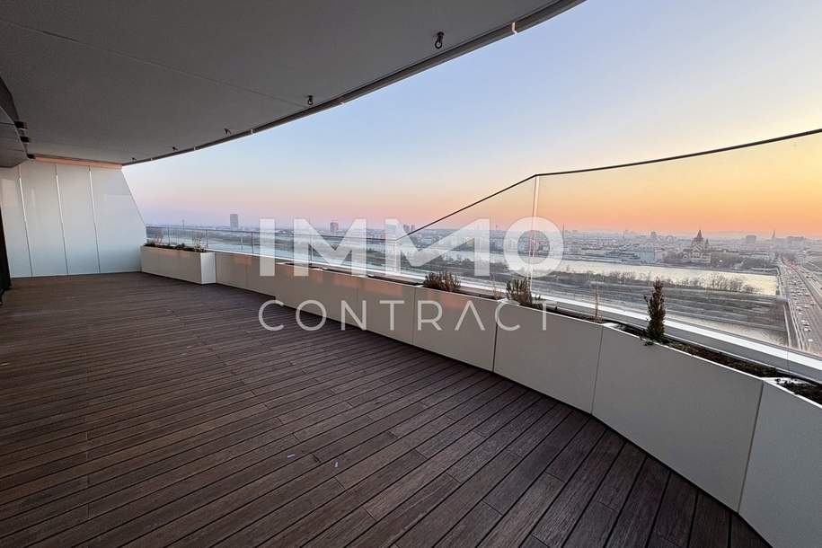 Ganz viel Balkon &amp; ganz Wien im Blick (Gym, Pool, Sauna, Doorman uvm): Neubau-Erstbezug DANUBEFLATS, Wohnung-kauf, 1.890.000,€, 1220 Wien 22., Donaustadt