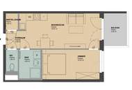 2-Zimmer mit Balkon in den Innenhof