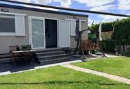 Neuwertige Seeliegenschaft-Minihaus bei Baden, 2 Zimmer, Garten, Terrasse, Stellplatz!