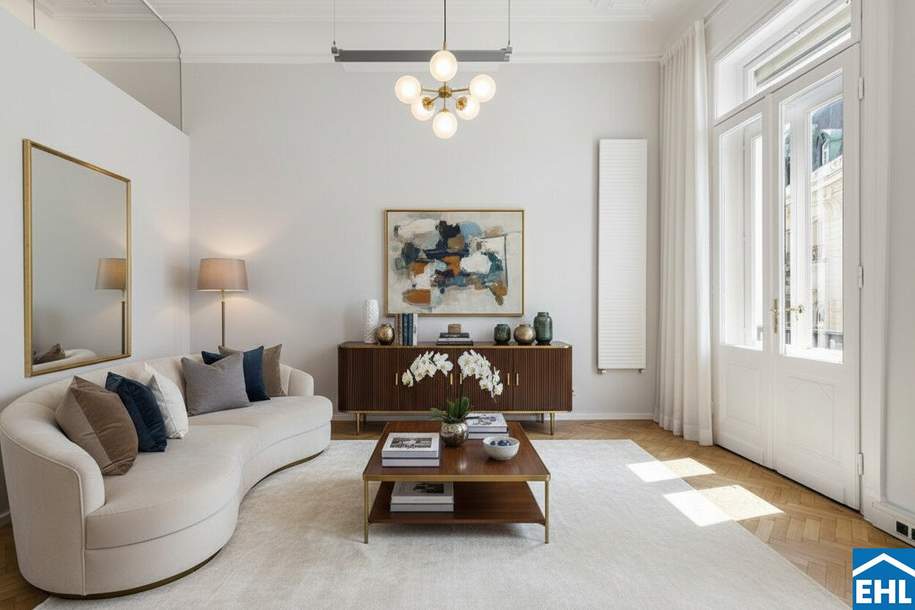 Wunderschöne Altbauwohnung mit Blick auf die französische Botschaft, Wohnung-kauf, 1.995.000,€, 1040 Wien 4., Wieden