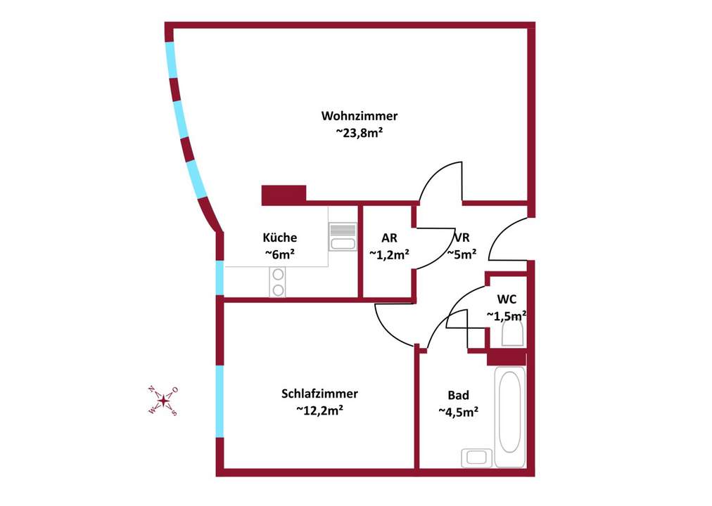 Gute Infrastruktur I Nur ca.100m zur neugestalteten Reinprechtsdorfer Str. I Mehrfachverglasung mit Außenjalousien I