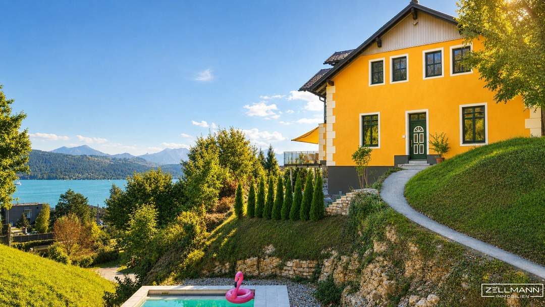 PÖRTSCHACH | Villa mit traumhaftem Seeblick | Pool | ca. 200m Luftlinie zum See | Aufzug | ZELLMANN IMMOBILIEN