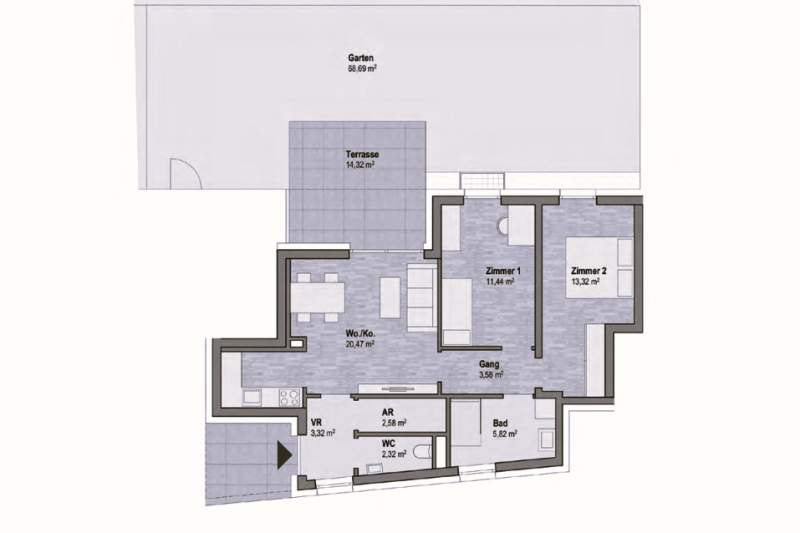 Graz Geidorf Neubauprojekt: Exklusive Eigentumswohnung (62m²) mit Terrasse und Garten in bester Lage! Provisionsfrei, Wohnung-kauf, 379.919,€, 8010 Graz(Stadt)