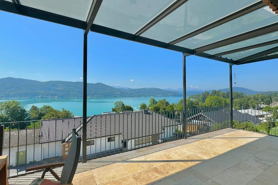 Privates Wörthersee-Panorama auf höchstem Niveau – Penthouse in der Villa Onda mit Sauna & 2xTG, Wohnung-kauf, 1.490.000,€, 9201 Klagenfurt Land