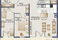 Wunderschöne Terrassenwohnung in Niedrigenergie - 78m², Wohnküche, 2 Zimmer, Südwestbalkon, 2 Garagenplätze!