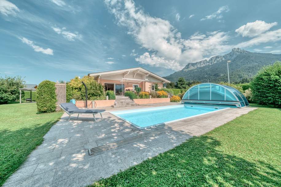 Traumhaftes Bungalow mit Swimmingpool auf großem Grundstück und unverbaubarer Aussicht!, Haus-kauf, 710.000,€, 6600 Reutte