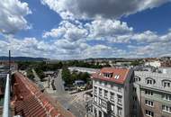 UNBEFRISTET - helle 2,5-Zimmer Dachgeschosswohnung mit Wohnküche, Schrankraum, 26 m2 Dachterrasse und Kellerabteil nahe Schönbrunn
