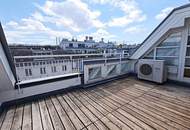 TOPLAGE, BÖRSE-NÄHE, klimatisierte 157 m2 Maisonette mit 18 m2 Terrasse, 4 Zimmer, Küche, Wintergarten, 2 Bäder, Zelinkagasse