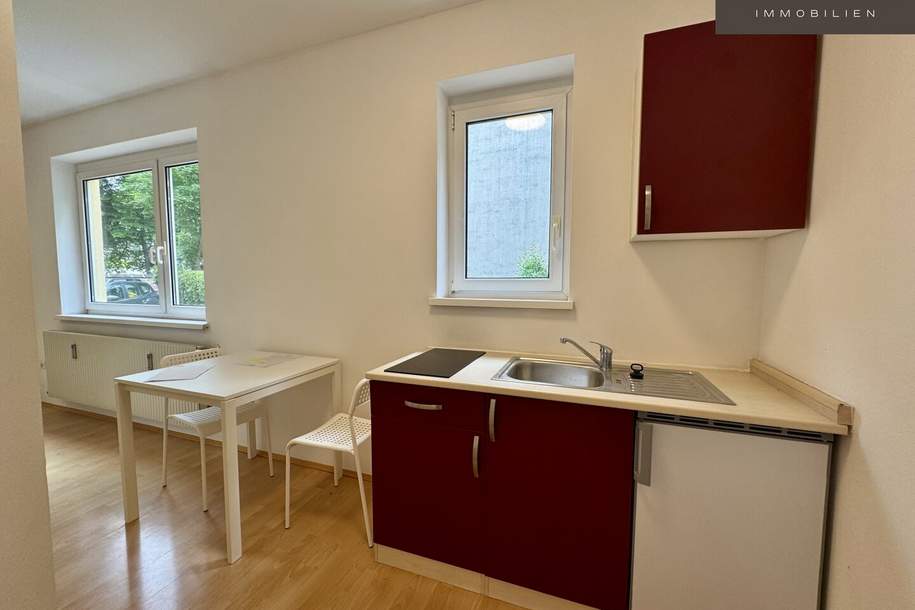 | ENTZÜCKENDE KLEINWOHNUNG IM ERDGESCHOSS | MÖBLIERT &amp; HELL | 1 ZIMMER inkl. KÜCHE | GUTE VERKEHRSANBINDUNG, Wohnung-kauf, 99.950,€, 8052 Graz(Stadt)