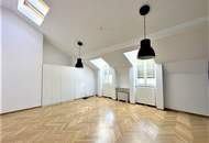 GONZAGAGASSE, BÖRSE-NÄHE, klimatisiertes 122 m2 Dachgeschoss mit 8 m2 Terrasse, 3 Zimmer, Komplettküche, 2 Bäder, Parketten