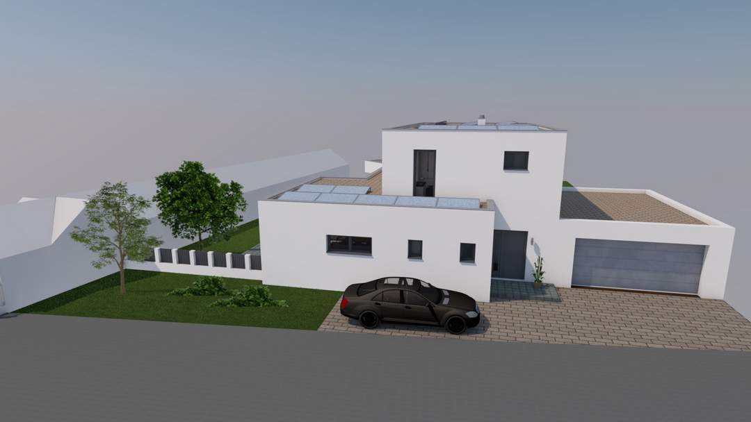 Grundstück mit moderner Neubau-Visualisierung - Haus optional &amp; separat direkt beim Bauträger erhältlich