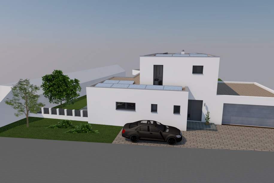 Grundstück mit moderner Neubau-Visualisierung - Haus optional &amp; separat direkt beim Bauträger erhältlich, Haus-kauf, 959.000,€, 2103 Korneuburg