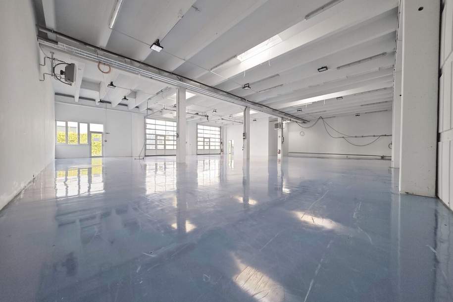 Ebenerdige Produktionsfläche mit 420m² | beheizbare Halle mit Nebenräumen | direkte Einfahrt möglich, Gewerbeobjekt-miete, 6.930,00,€, 2100 Korneuburg