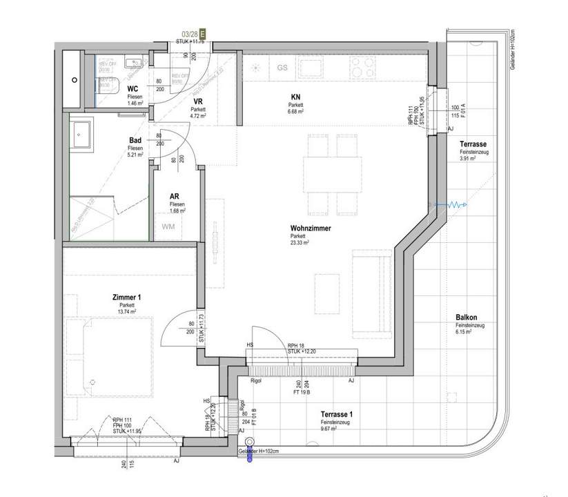 Wohnen im Viola Park! Erstbezug! 2-Zimmer-Wohnung mit Terrasse zu vermieten!