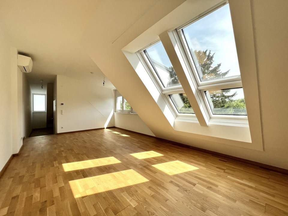 DIREKT AM OBEREN MÜHLWASSER!: KLIMATISIERT I Gemeinschaftsgarten I ERSTBEZUG Dachgeschosswohnung I Neubauprojekt I Lift I Garagenstellplatz