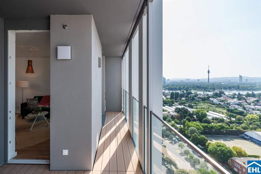 Wohnen mit Skyline-Flair – Rooftop Pool & Fitness bei der U1, Wohnung-miete, 735,00,€, 1220 Wien 22., Donaustadt