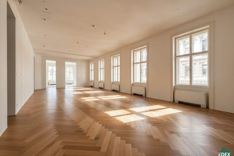 Erstbezug nach Sanierung – Repräsentatives Altbau-Büro nahe Rathaus mit Terrasse, Gewerbeobjekt-miete, 19.451,43,€, 1010 Wien 1., Innere Stadt