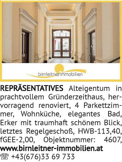 REPRÄSENTATIVES Alteigentum in prachtvollem Gründerzeithaus, hervorragend renoviert, 4 Parkettzimmer
