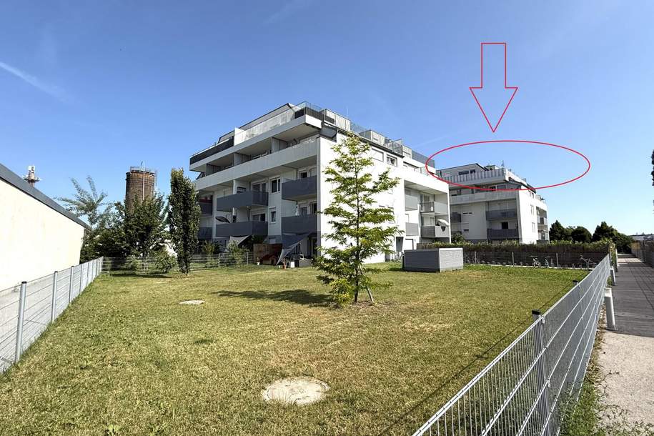 Einfach nur "wow"!!! 4 Zimmer DG Wohnung mit 55,55m² TERRASSENFLÄCHE nahe Akademiepark, Wohnung-miete, 1.275,00,€, 2700 Wiener Neustadt(Stadt)