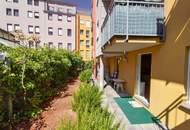 modern, hell, ruhig: 2 Zimmer + Terrasse + Eigengarten hofseitig + Garagenplatz + zentrale Lage in Meidling