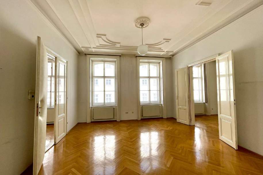 Lichtdurchflutetes Repräsentatives Büro: Gründerzeit-Charme an der Staatsoper, Gewerbeobjekt-miete, 3.822,78,€, 1010 Wien 1., Innere Stadt