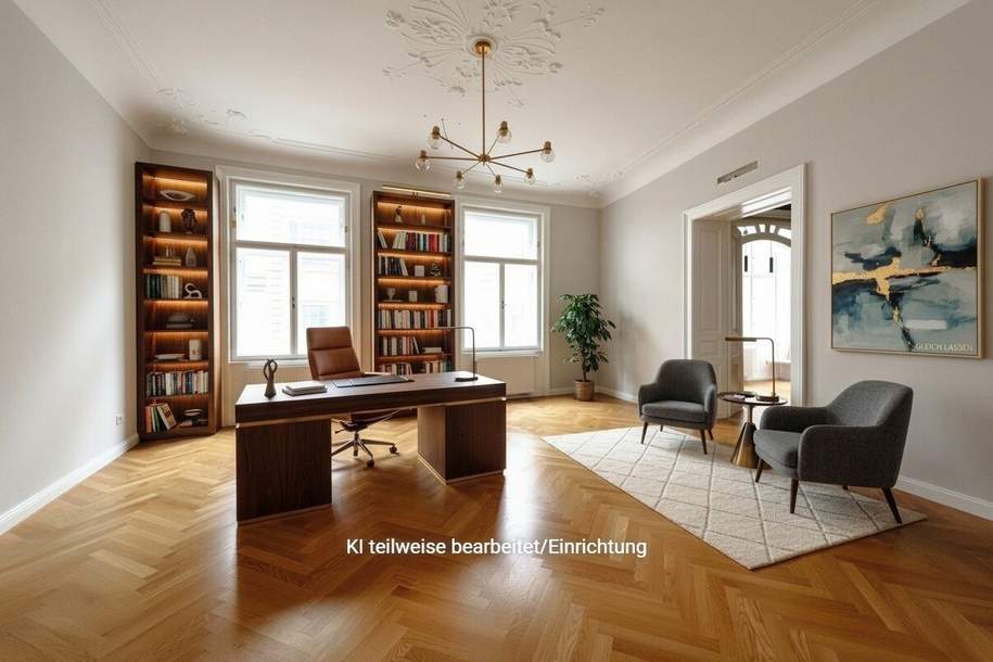 Exklusive Bürofläche in hochwertiger Ausführung – stilvoll, modern und repräsentativ, Gewerbeobjekt-miete, 2.066,42,€, 1010 Wien 1., Innere Stadt